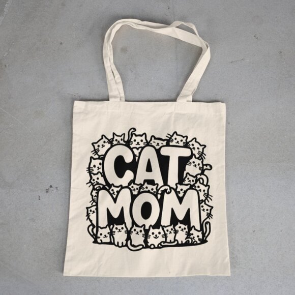 ✅2/25$ Handmade Cat Mom Tote Bag - Picture 1 of 3